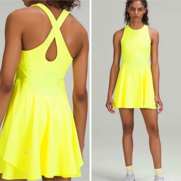 lululemon athletica Dresses & Skirts - NWT Lululemon Court Crush Dress Neon Yellow 8